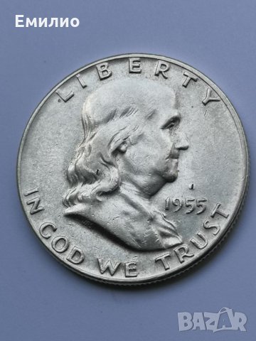Half Dollar 1955 Philadelphia Mint , снимка 3 - Нумизматика и бонистика - 26210276