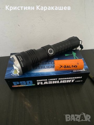 Мощен компактен фенер P90, 90 000lm, водоустойчив, снимка 2 - Къмпинг осветление - 43105116
