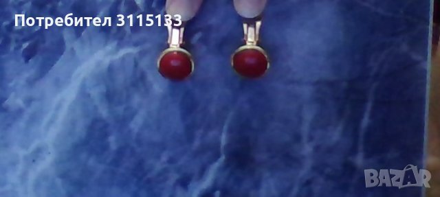 Кръгли обеци с клипс ,червени , снимка 3 - Обеци - 37850359