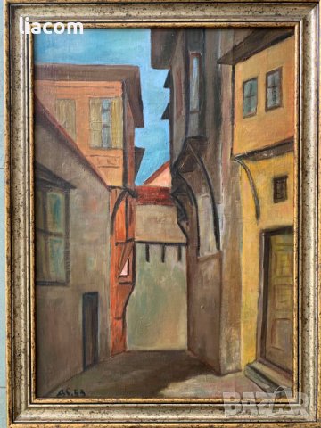 ДИМИТЪР КОЛЕВ СТЕФАНОВ "Пловдив" масло/платно голяма, снимка 3 - Картини - 40009288