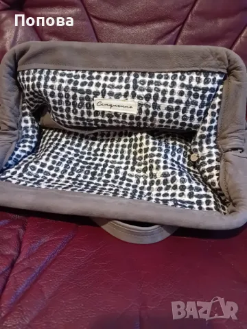 Маркова чанта естествена кожа сива, снимка 3 - Чанти - 49236259