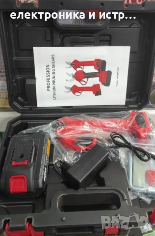 Акумулаторна ножица с 2 батерии , снимка 3 - Градинска техника - 53186473