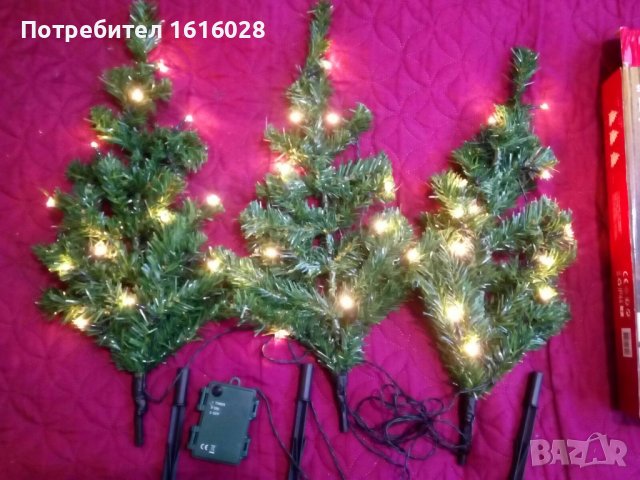 3 броя свързани елхи с 36 LED лампички.Коледна декорация., снимка 12 - Декорация за дома - 38859801