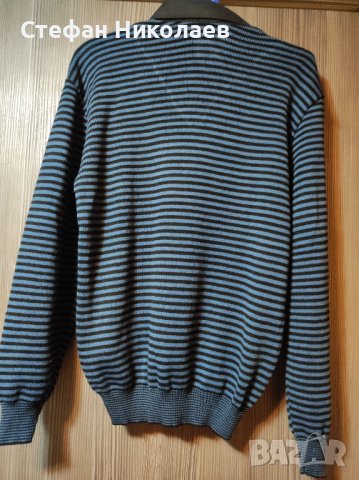 Мъжки пуловер с яка на риза, размер L, снимка 3 - Пуловери - 43331651