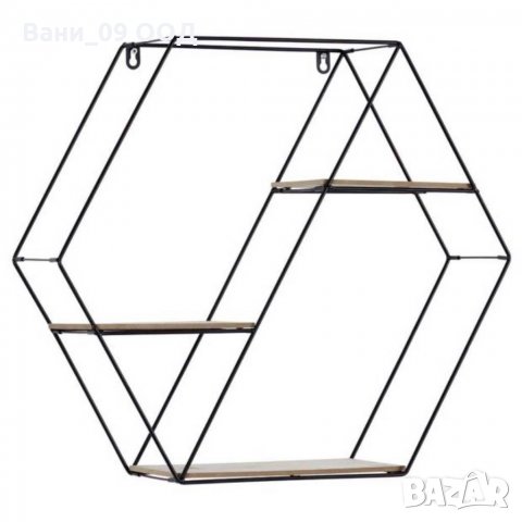 Етажерка за стена-дърво и метал, снимка 5 - Етажерки - 32776635