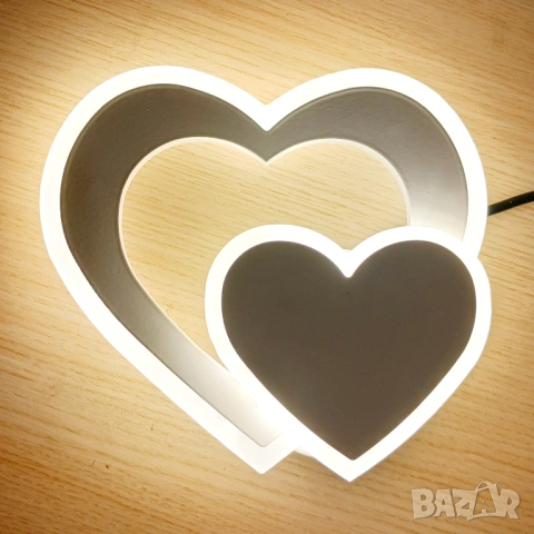 LED аплик/плафон/ преплетени сърца 12W