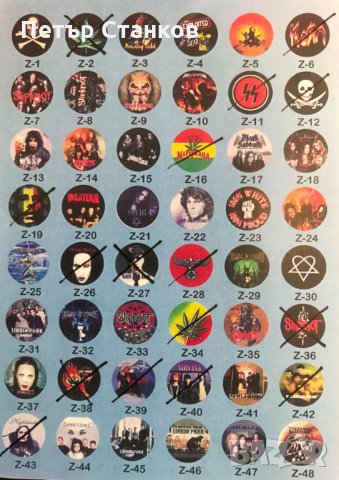 Значки на метъл групи , снимка 2 - Други музикални жанрове - 16354409