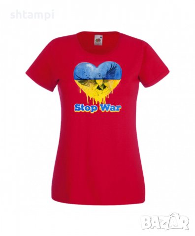 Дамска Тениска Украйна Stop War 4 спрете войната,подкрепям Укркайна,, снимка 4 - Тениски - 37423149