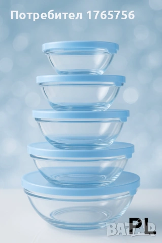 комплект 5 броя тенджери +5 броя стъклени купи с капак, снимка 3 - Съдове за готвене - 53034068