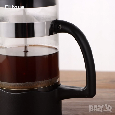 Стъклена френска преса с топлоустойчиво стъкло и филтър, обем 600 мл  , снимка 6 - Други - 52902713