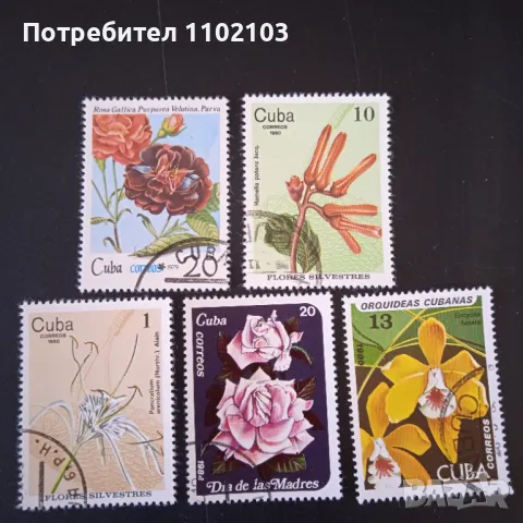 Марки Куба Животни Цветя, снимка 4 - Филателия - 50229221