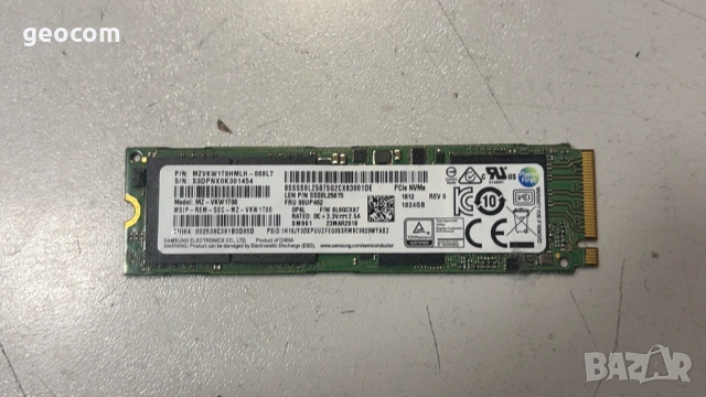 1TB SSD Samsung SM961 M2-2280 (nVme,PCI-Ex Gen3x4)