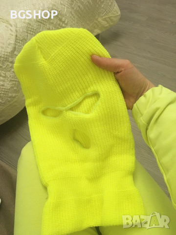 Зимна шапка маска - Yellow Neon Balaclava, снимка 8 - Шапки - 30397935