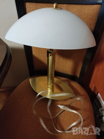 Настолна лампа с тъч-димеруема от месинг и стъкло, снимка 5 - Настолни лампи - 53511495