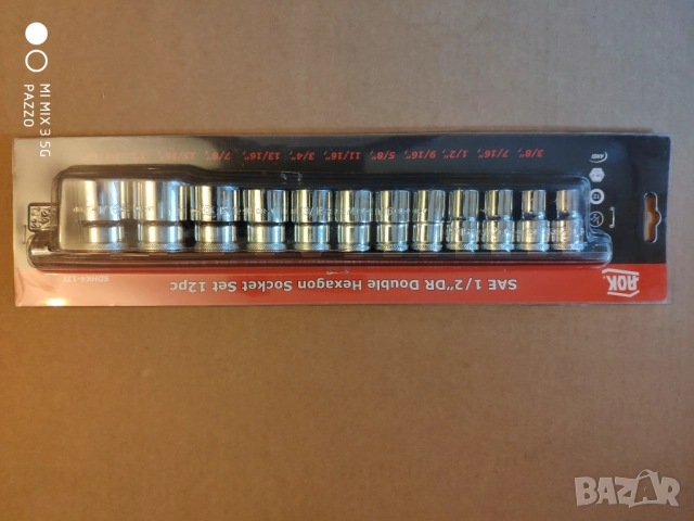 AOK КАЧЕСТВЕНИ 12бр 1/2 IMPERIAL 3/8-5/8-3/4-7-8-1/16 вложки комплект .AOK КАЧЕСТВЕН РАЗДВИЖЕН КЛЮЧ