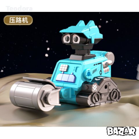 Подвижен робот играчка с дизайн на строителна машина , снимка 6 - Фигурки - 43118820