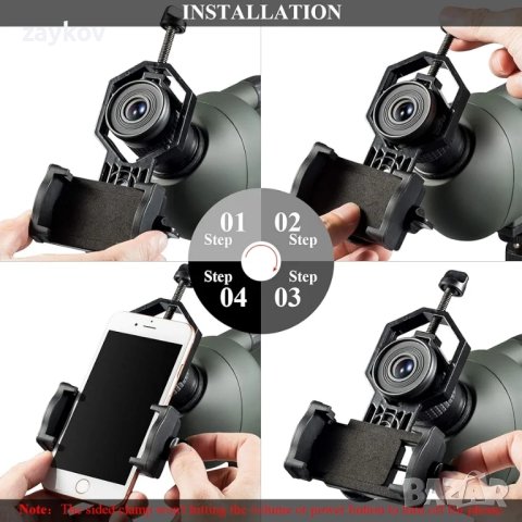 Държач за мобилен телефон LAKWAR за обхват Въртящ се на 360° универсален държач за фотоадаптер, снимка 4 - Други - 44034838