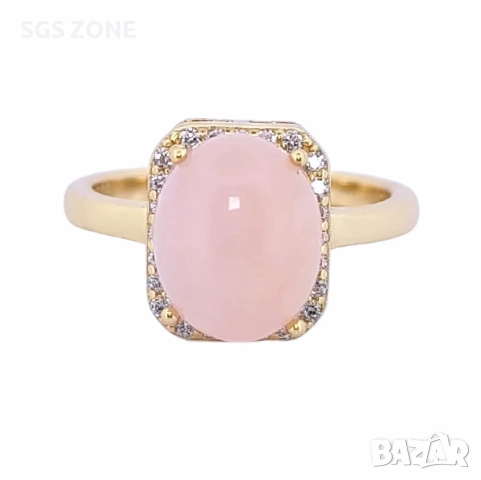 Сребърни Пръстени с Невероятен Морганит от Тайланд, снимка 3 - Колиета, медальони, синджири - 53373410