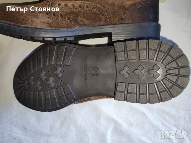 Стилни мъжки половинки от естествена кожа Geox Respira №45, снимка 9 - Официални обувки - 38283483