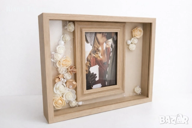 Персонализирана бежова 3Д рамка с LED – уникален подарък, снимка 3 - Други - 53539512