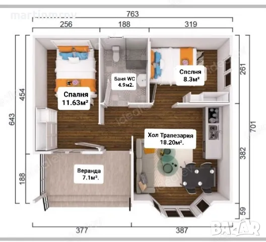 Сглобяема къща 50м², снимка 3 - Други услуги - 48238955
