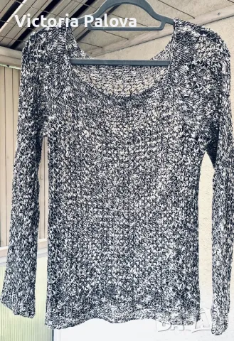 Красива модерна  мрежеста блуза Италия, снимка 6 - Блузи с дълъг ръкав и пуловери - 50152310