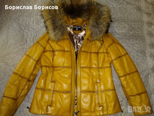  Яке естествена кожа с лисича качулка, снимка 2 - Якета - 27026362