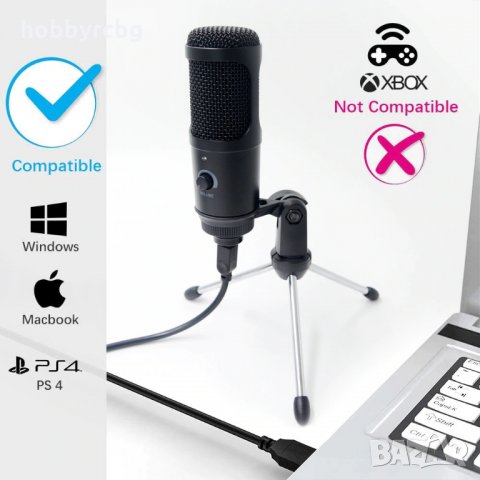 USB микрофон за TikTok, Youtube, караоке и записи в студио, снимка 4 - Микрофони - 33462330