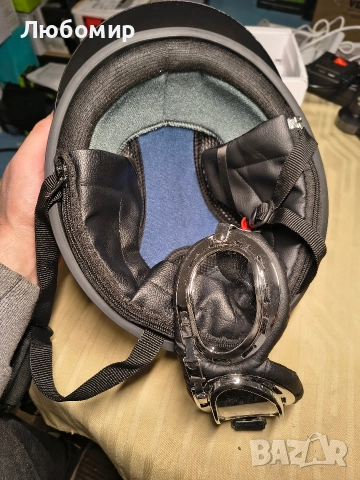 Ретро мотоциклетни полукаски за възрастни с авиаторски очила, мъжки и дамски модни каски , снимка 4 - Аксесоари и консумативи - 52776810