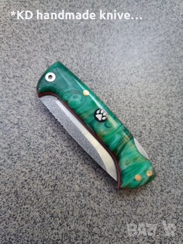 Сгъваем нож ръчно изработен от N690co стомана, снимка 3 - Ножове - 52339380