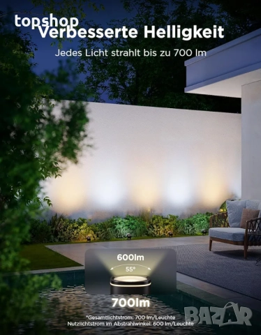 Нови 4 бройки в комплект LED прожектори Govee, IP67 водоустойчиво градинско осветление, RGBWIC ..., снимка 4 - Прожектори - 52261349