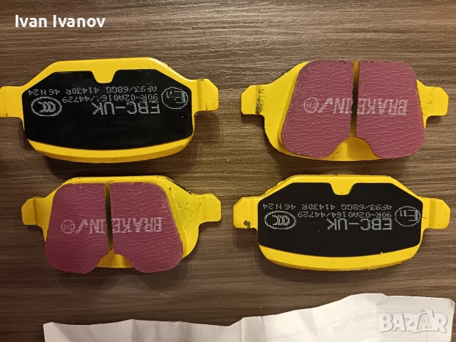 Задни спортни накладки EBC Yellow stuff за Алфа Ромео 156, 147 и ГТ. DP41430R. 