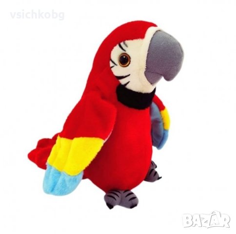 Интерактивна детска плюшена играчка Говорещ папагал , снимка 2 - Плюшени играчки - 37080448
