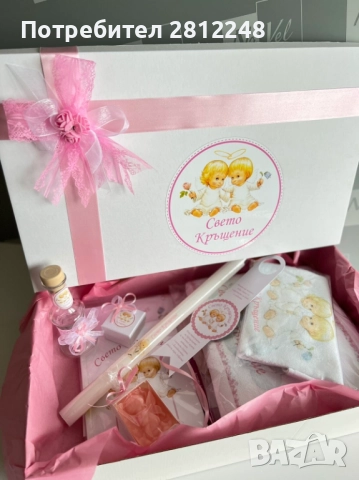 Комплекти за Кръщене с голяма кутия. която побира всички аксесоари.