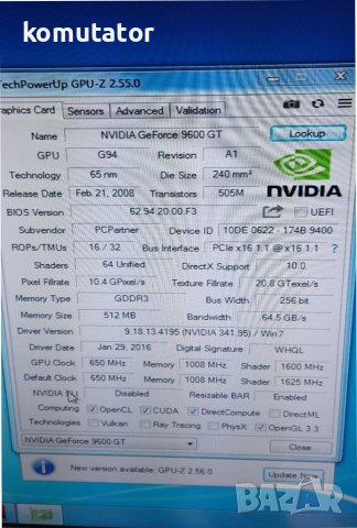видео карта Nvidia GeForce 9600GT,512mb,256bit, снимка 3 - Видеокарти - 43400595