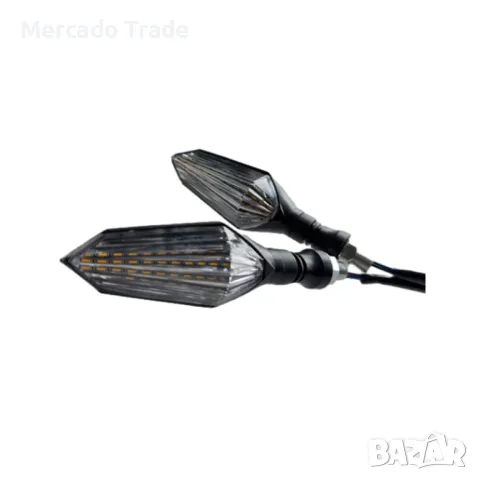 К-т мигачи мото Mercado Trade, PVC, С бягащ мигач, LED, 12V