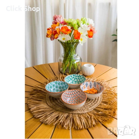 Комплект 4 керамични купички, различни модели, снимка 3 - Сервизи - 53456897