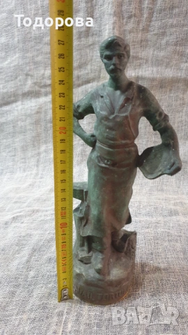 Старинна метална пластика на ковач от началото на миналия век, снимка 6 - Антикварни и старинни предмети - 53209744