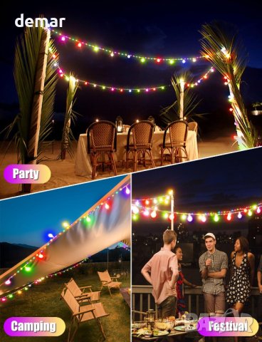 B-right 100 LED+20 крушки USB RGB гирляндни светлини, 12 режима 12,5M, снимка 7 - Декорация за дома - 43340295