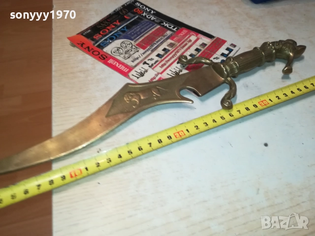 МАСИВЕН НОЖ ОТ ФРАНЦИЯ-МЕД/МЕСИНГ 0510251759, снимка 7 - Антикварни и старинни предмети - 51953526