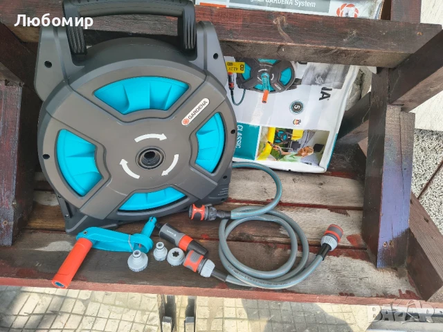 Кутия за маркуч Gardena Classic 15 м , снимка 3 - Напояване - 50753480