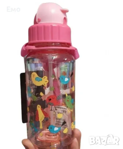 Цветна детска бутилка за вода с вградена сламка, снимка 4 - Други стоки за дома - 48701742