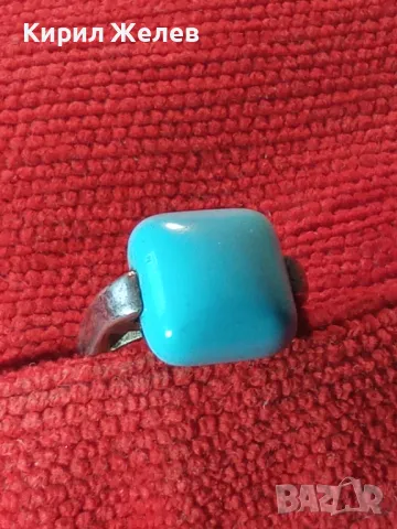 ВИНТИДЖ АРТ СРЕБЪРЕН ПРЪСТЕН ЛАКИРАНО СРЕБРО 925 с ГОЛЯМ ЮВЕЛИРНО ШЛИФОВАН ТЮРКОАЗ 48601, снимка 15 - Пръстени - 49366047