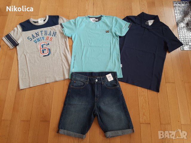 Детски къс панталон H&M, блузи H&M, лятно яке Kipsta, за 12г.момче.НОВИ., снимка 5 - Детски комплекти - 28133546