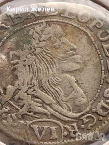 Сребърна монета 6 кройцера 1673г. Леополд първи Кремниц Унгария 13656, снимка 4 - Нумизматика и бонистика - 43000517