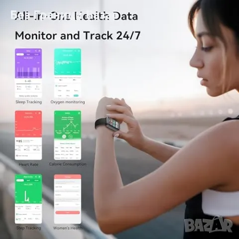 Нов умен Смарт часовник 1.47" Фитнес Тракер Пулсомер Спорт IP68, снимка 2 - Смарт гривни - 49289676