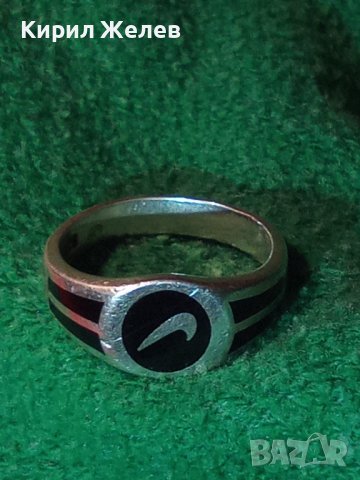 NIKE Марков ЕМАЙЛИРАН СРЕБЪРЕН АРТ ПРЪСТЕН СРЕБРО 925 АК - НАЙК ОРИГИНАЛЕН с МАРКИРОВКИ 34613, снимка 10 - Пръстени - 39470999