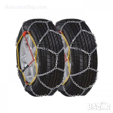 Комплект вериги за автомобил Automat, Вериги за 15 - 19 цола, Метални, 2бр, Сив