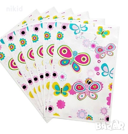 10 бр торбички пеперуди на бял фон  за сладки подарък рожден ден парти