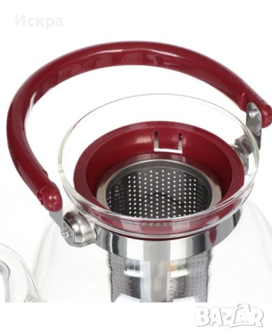Огнеупорен чайник с цветни мотиви и цедка цени на размерите в описанието , снимка 1 - Съдове за готвене - 44058309